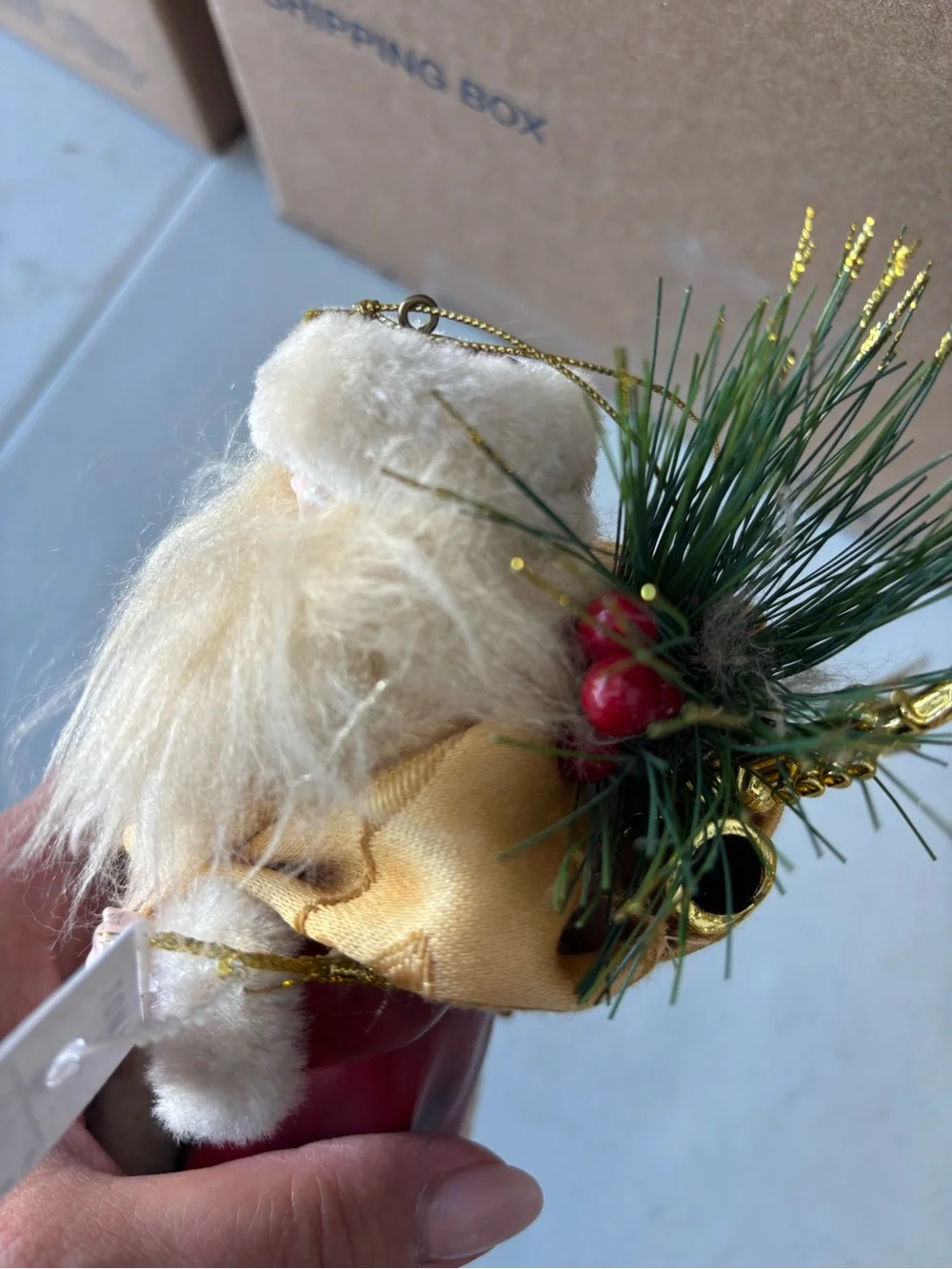 Vintage Classic Red and Cream Santa Holiday Figurine with Faux Fur Trim KSA Inc